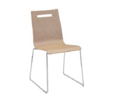 Oscar sledeframe draadstaal rond Ø 11 mm, stapelbaar, kuip in hout