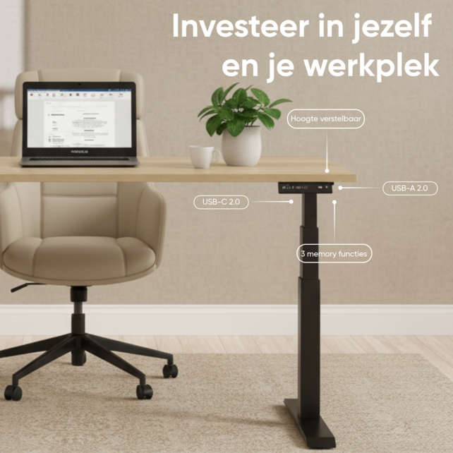 Elektrisch Bureau KT Business  120x80cm