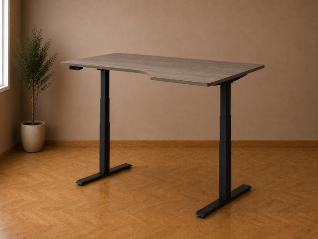 Elektrisch wingbureau zit/sta 180x120cm