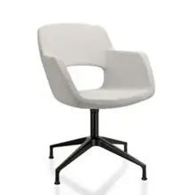 Vergaderstoel Swivel Bouclé | Creme wit