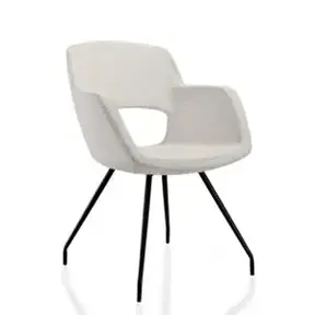 Vergaderstoel Bouclé | Creme wit
