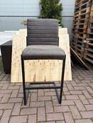 Set van 2 Bronx71 Block Barkrukken – Antraciet Eco-leer – Gebruikt