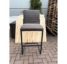Set van 2 Bronx71 Block Barkrukken – Antraciet Eco-leer – Gebruikt