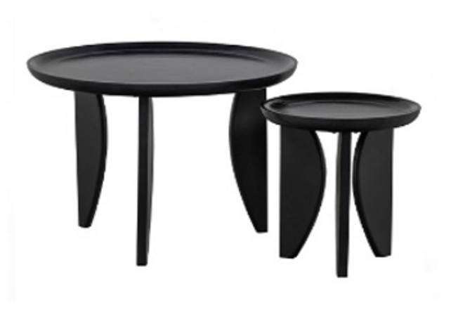 High Heels Sidetable Set - Stijlvolle hoogglans zwarte bijzettafels