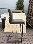 Set van 2 Bronx71 Block Barkrukken – Antraciet Eco-leer – Gebruikt