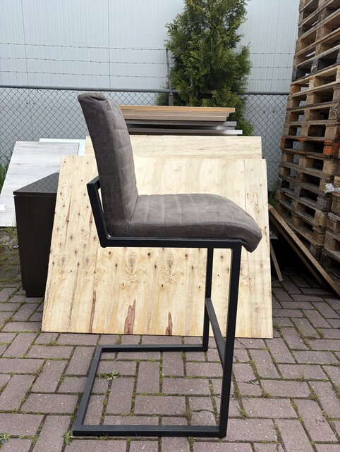 Set van 2 Bronx71 Block Barkrukken – Antraciet Eco-leer – Gebruikt