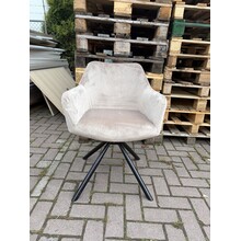 Bronx71/Labelwise Eetkamerstoel Furtado Taupe Velvet