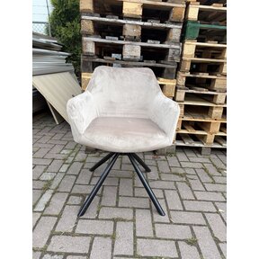 Bronx71/Labelwise Eetkamerstoel Furtado Taupe Velvet