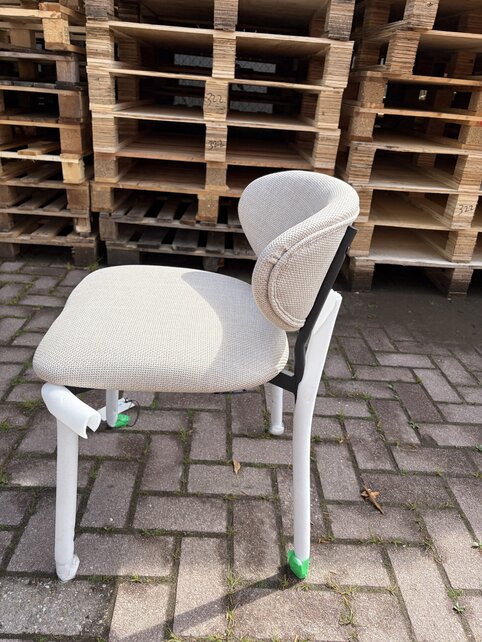 WOOOD Kjeld Eetkamerstoel – Beige/Wit – Gloednieuw in verpakking