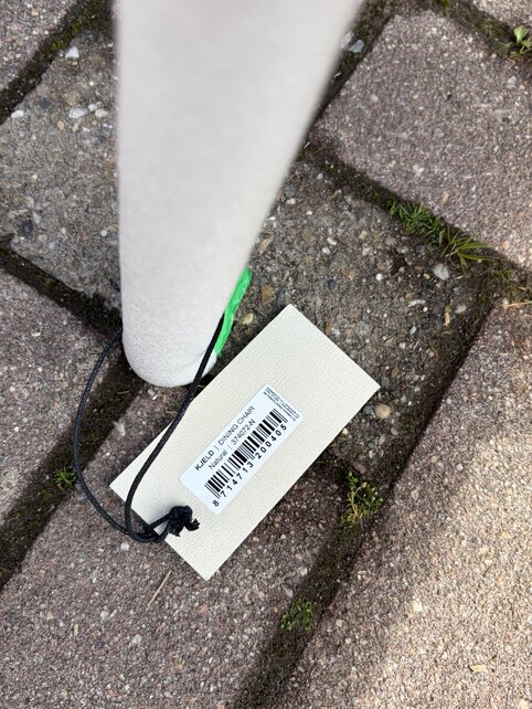 WOOOD Kjeld Eetkamerstoel – Beige/Wit – Gloednieuw in verpakking