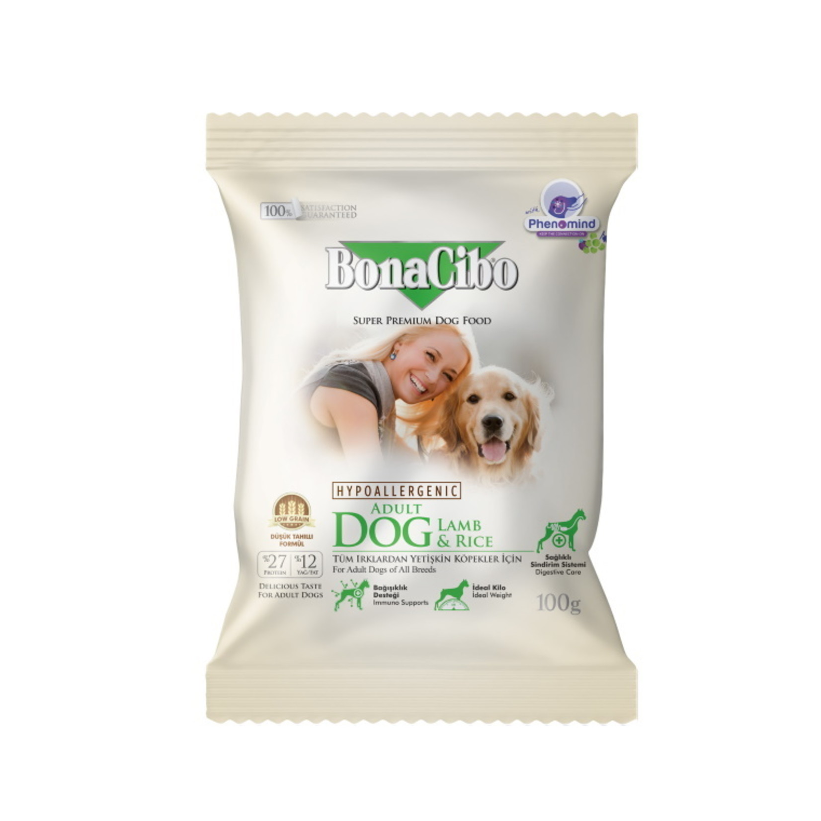 Bonacibo Sample 100 GR  Bonacibo Adult Dog Lam & Rijst