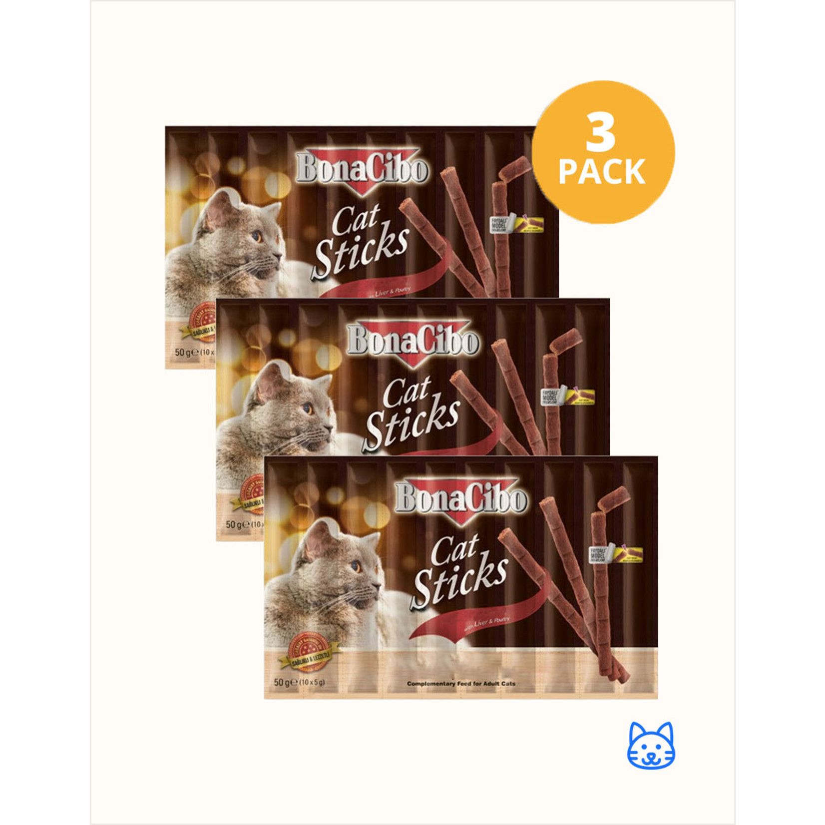 Bonacibo Bonacibo Kattensnacks Sticks | 3 Pack