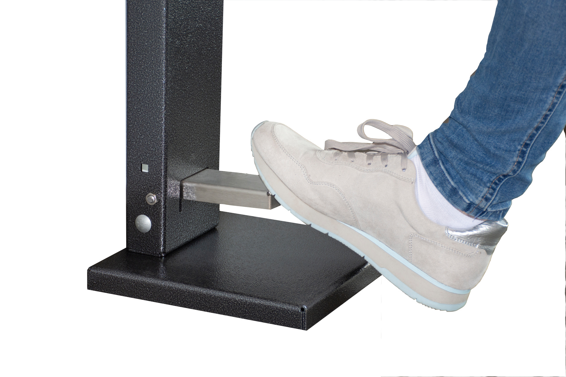 Desinfectiemiddel- en zeepdispenser DSP, poedergecoat, hamerslag antiekzilver