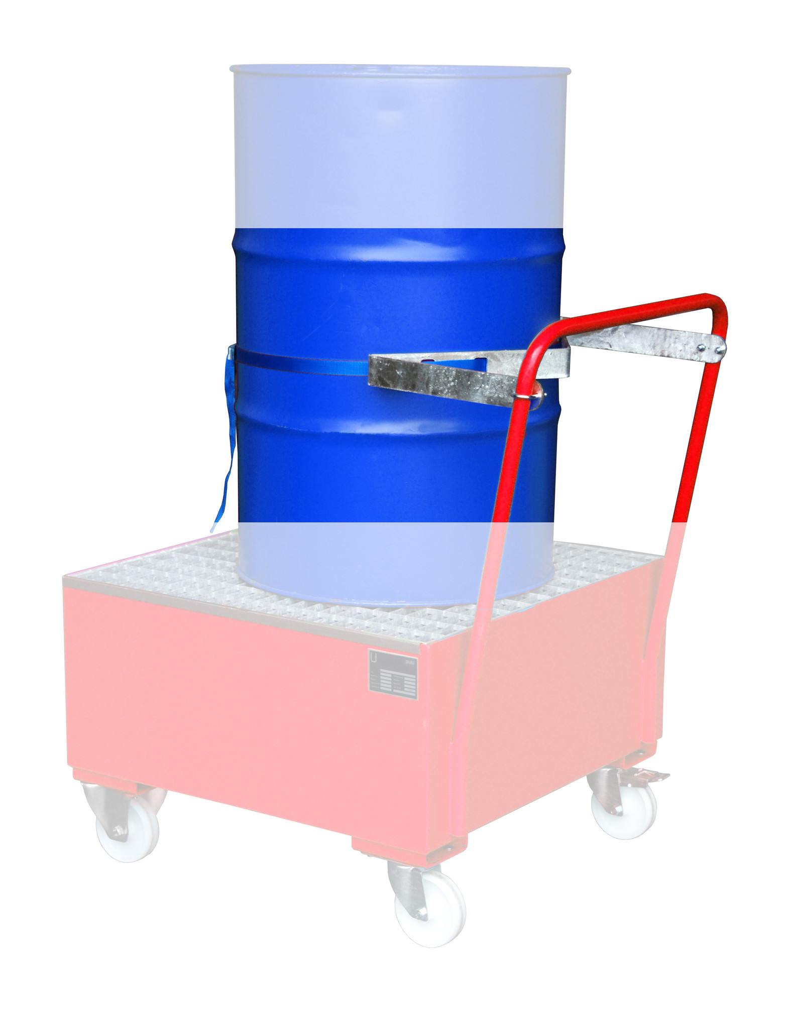 Fixation de fûts avec sangle pour 1 fût de 200 litres