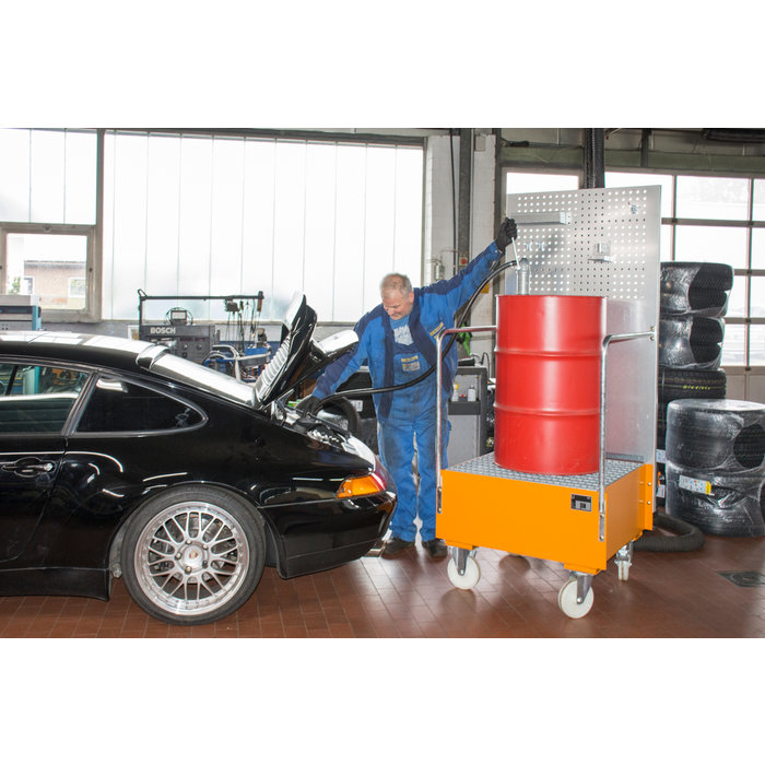 Bac de rétention mobile avec panneau perforé LPW 200-1