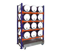 Rayonnage à fûts avec bac de rétention 3006, galvanisé