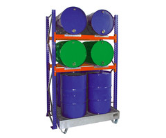 Rayonnage à fûts avec bac de rétention 3010, galvanisé