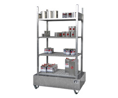 Rayonnage avec bac de rétention 3021-4E, galvanisé