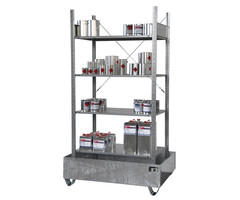 Rayonnage avec bac de rétention 3022-4E, galvanisé