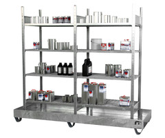 Rayonnage avec bac de rétention 3023-4E, galvanisé