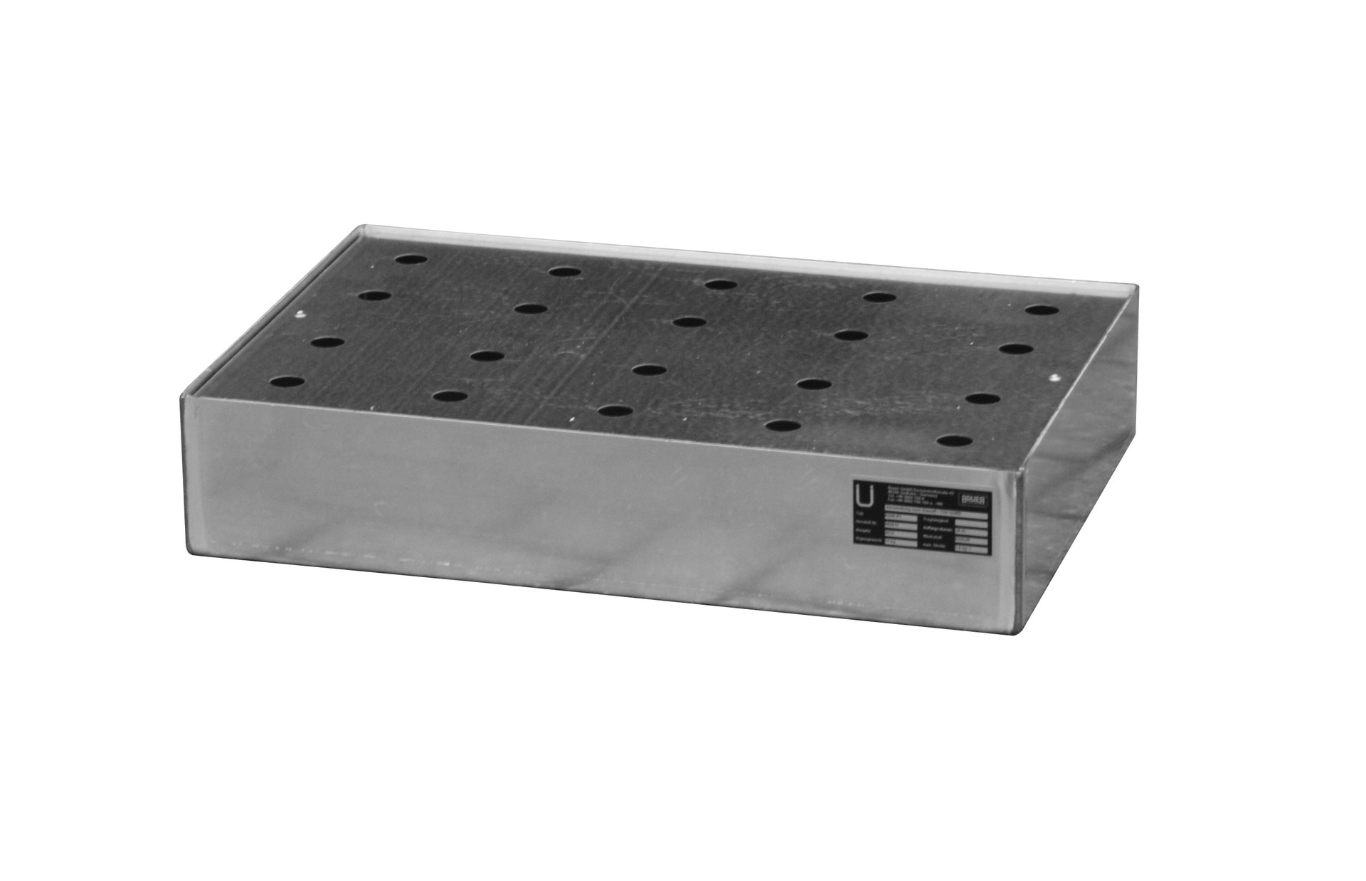 Bac de rétention pour petits récipients pour palettes KGW-P 1, inox 1.4571