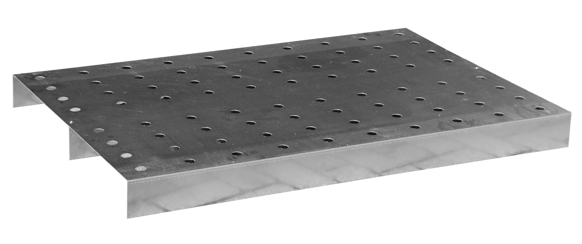 Caillebotis en tôle perforée, inox 1.4571