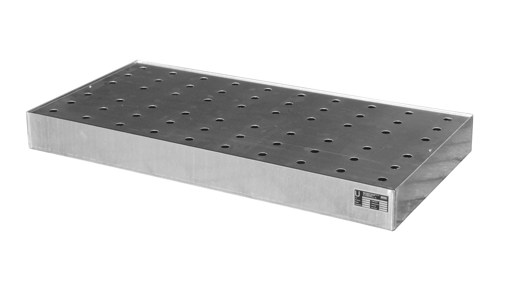 Bac de rétention pour petits récipients pour palettes KGW-P 4, inox 1.4571