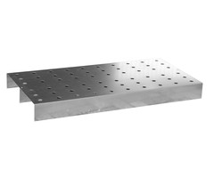Caillebotis en tôle perforée, inox 1.4571
