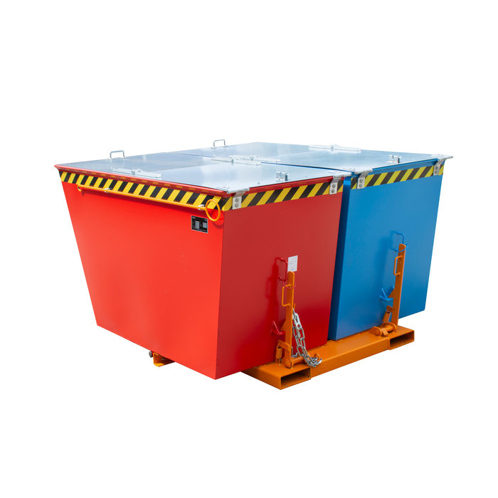 Kiepcontainer DUO, gelakt, geeloranje