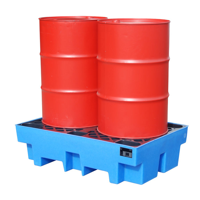 GREEN-LINE PE-opvangbak WP-PE 2/2, van robuust polyethyleen, blauw