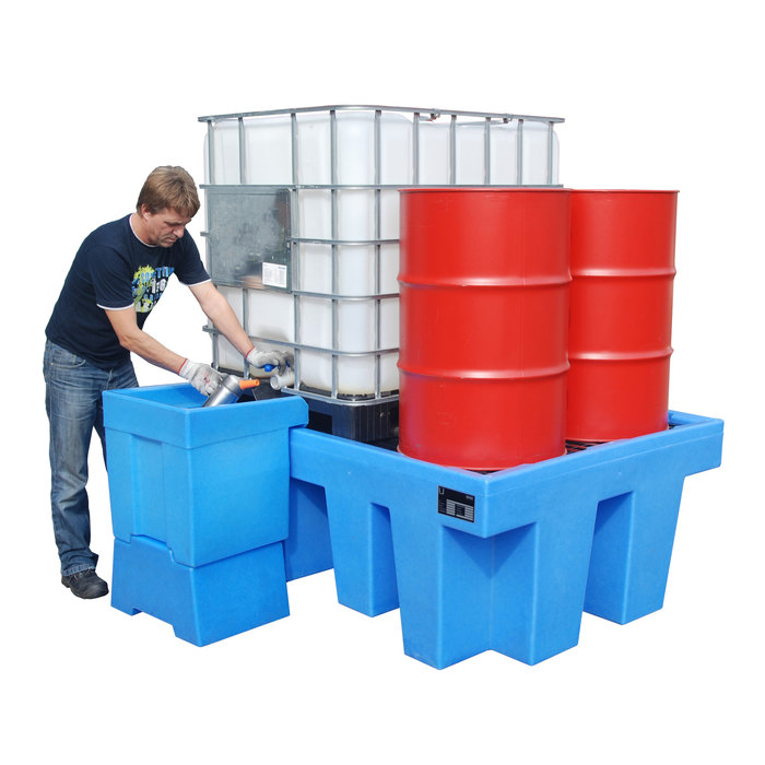 GREEN-LINE PE- Bac de rétention WP-PE 1/11, en polyéthylène robuste, Bleu