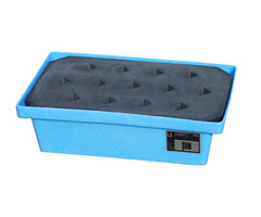 GREEN-LINE PE-opvangbak voor pallets KWP-P 20, gemaakt van stevig polyethyleen, blauw