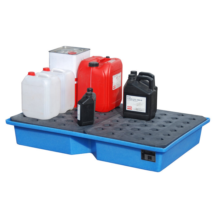 GREEN-LINE PE-Bac de rétention pour palettes KWP-P 100, en polyethilène robuste, Bleu