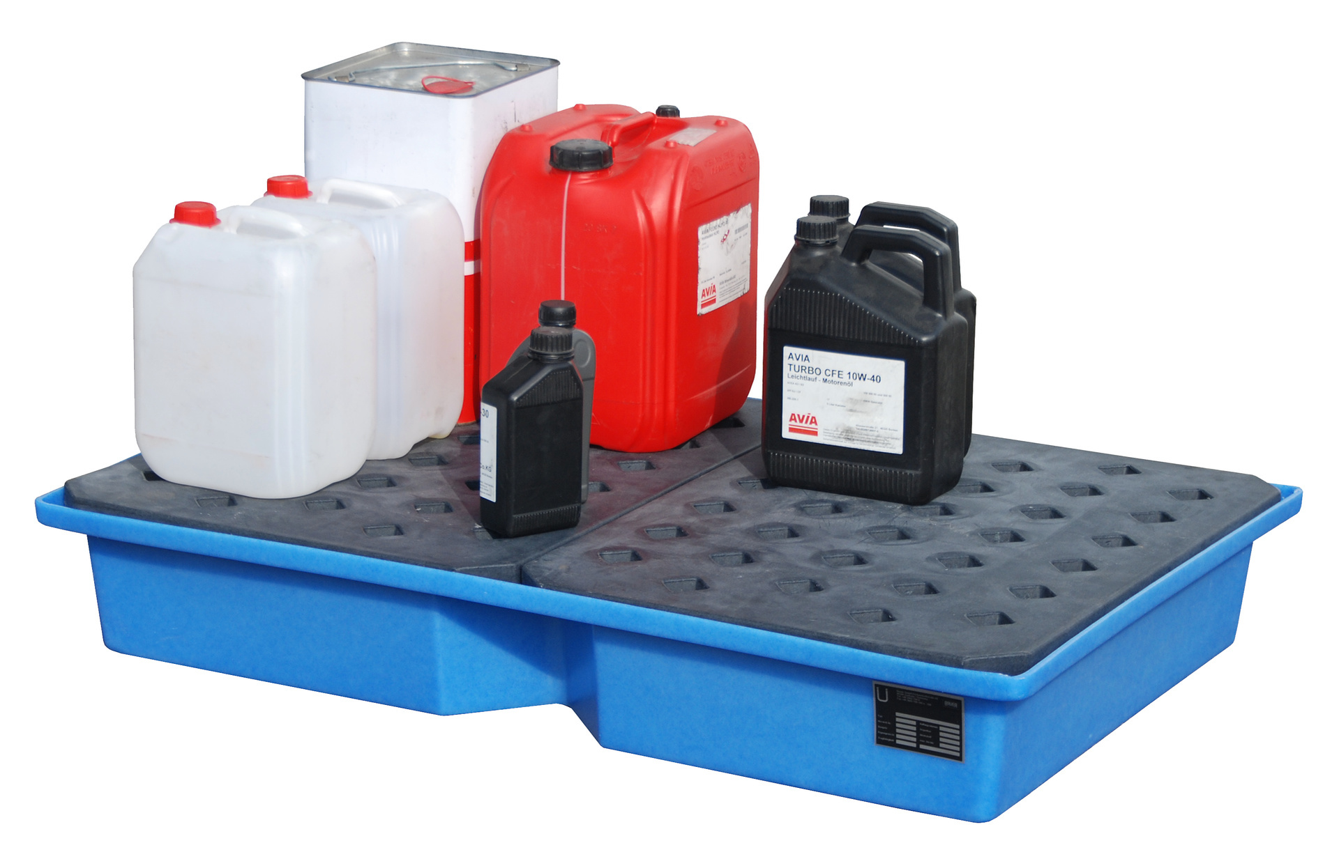 GREEN-LINE PE-Bac de rétention pour palettes KWP-P 100, en polyethilène robuste, Bleu