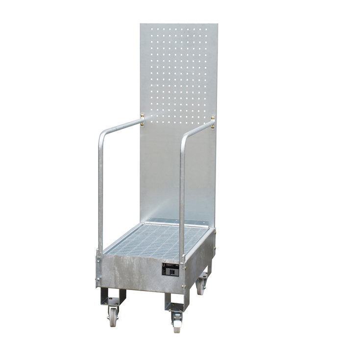 Verrijdbare opvangbak met geperforeerde achterwand LPW 60-3