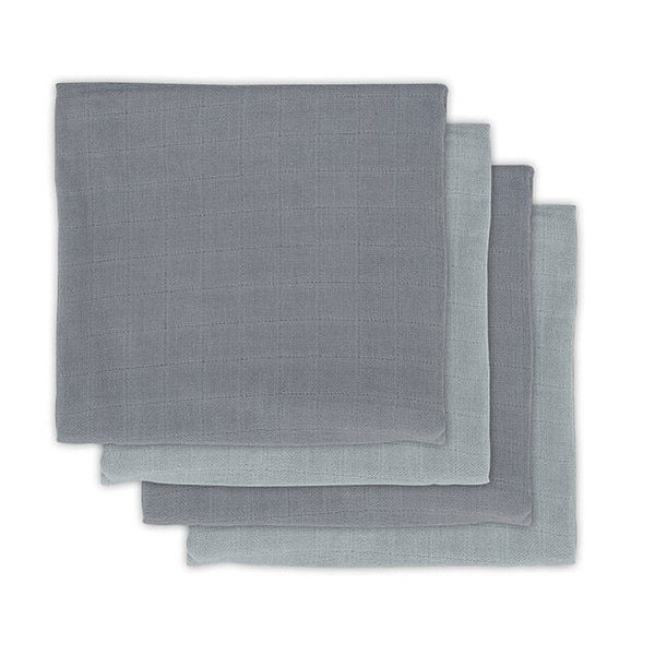 Jollein Jollein - Bamboe Multidoek small 70x70cm - Storm grey (4pack)