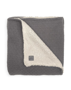 Jollein Jollein - Deken teddy Ledikant 100x150cm - Bliss knit storm grey