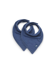 Jollein Jollein - Slabbetje Bandana Basic Stripe - Jeans Blue - 2 Stuks
