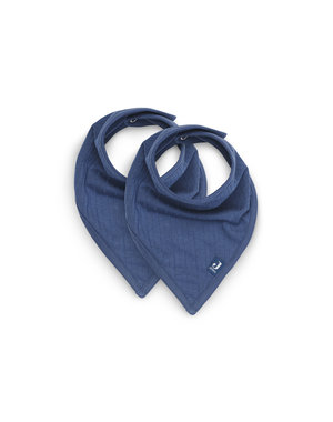 Jollein Jollein - Slabbetje Bandana Basic Stripe - Jeans Blue - 2 Stuks