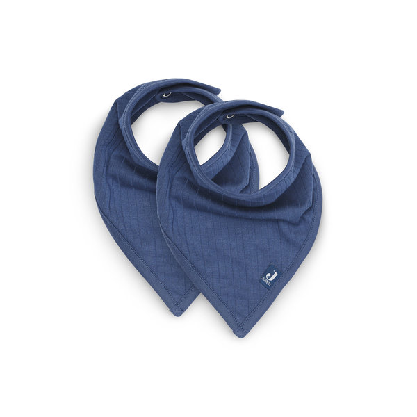 Jollein Jollein - Slabbetje Bandana Basic Stripe - Jeans Blue - 2 Stuks