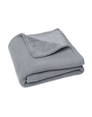 Jollein Jollein - Wieg Deken Basic Knit 75x100cm - Fleece - Stone Grey