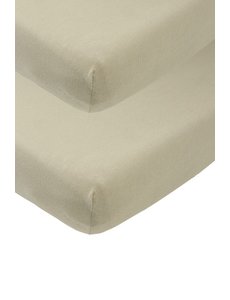 Meyco Meyco - Hoeslaken Ledikant Jersey 60x120cm - Taupe - 2 Stuks