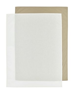 Meyco Meyco - Ledikant Laken Uni 100x150cm - Taupe/Offwhite - 2 Stuks