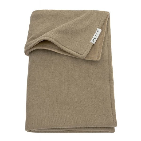 Meyco Meyco - Wieg Deken Velvet Knit Basic 75x100cm - Taupe