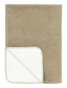 Meyco Meyco - Ledikant Deken Double Face 100x150cm- Taupe/Offwhite