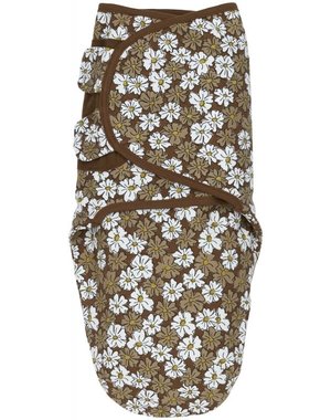 Meyco Meyco - SwaddleMeyco Vintage Flower - Chocolate - 0-3 Maand