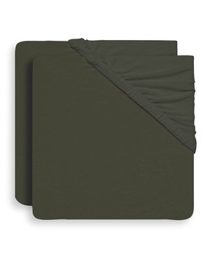 Jollein Jollein - Hoeslaken Jersey 60x120cm - Leaf Green - 2 Stuks