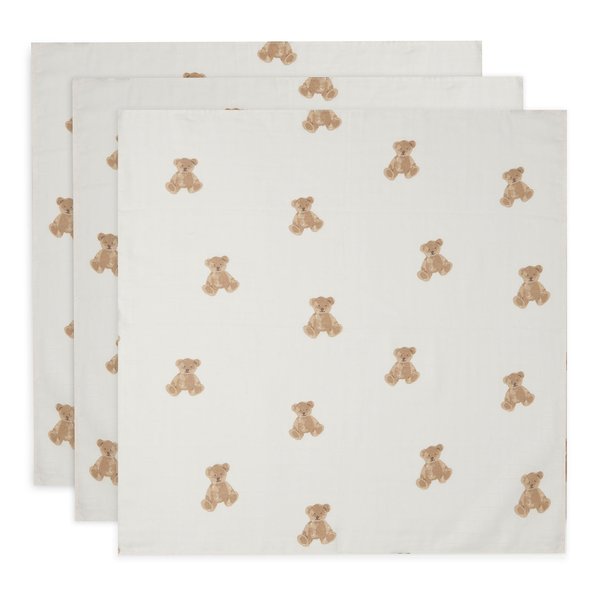 Jollein Jollein - Hydrofiele Doek Small 70x70cm - Teddy Bear - 3 stuks