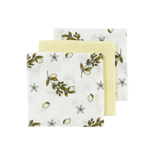 Meyco Meyco - Hydrofiele Doeken Lemon 70x70cm - Soft Yellow - 3 Stuks