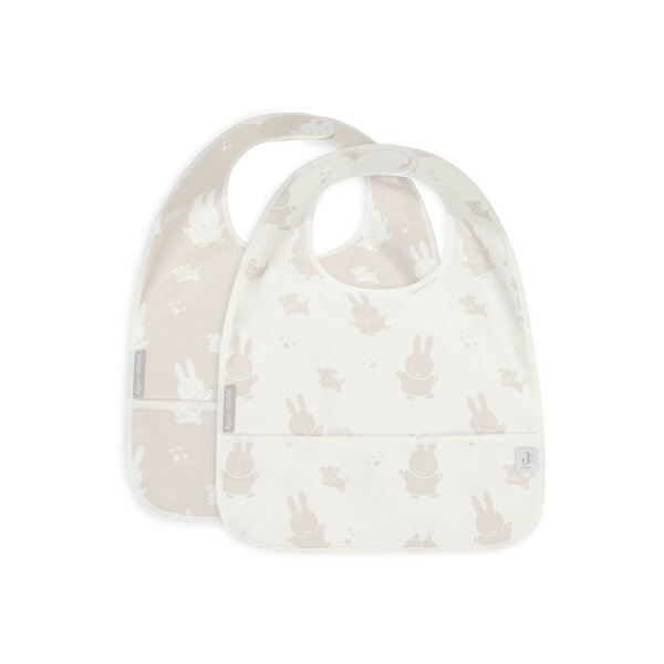 Jollein Jollein - Slabbetje Waterproof Miffy & Snuffy - Nougat - 2 stuks